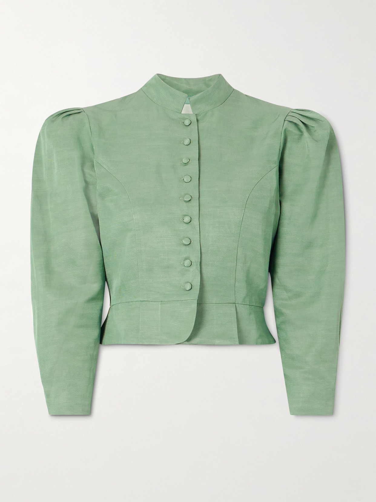 D'estree Amoako Cropped Woven Jacket In Green