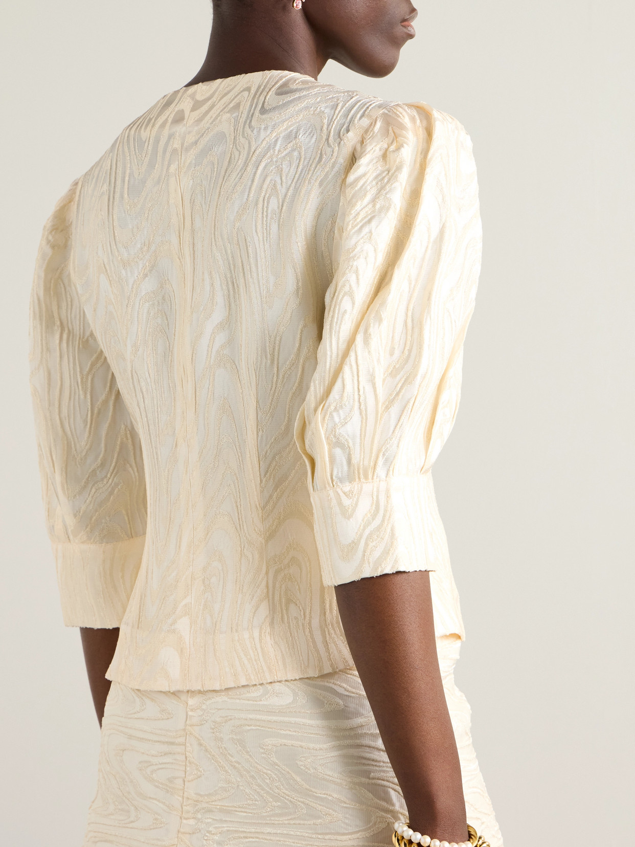D'estree Jasper Fil Coupé Jacket In Ivory