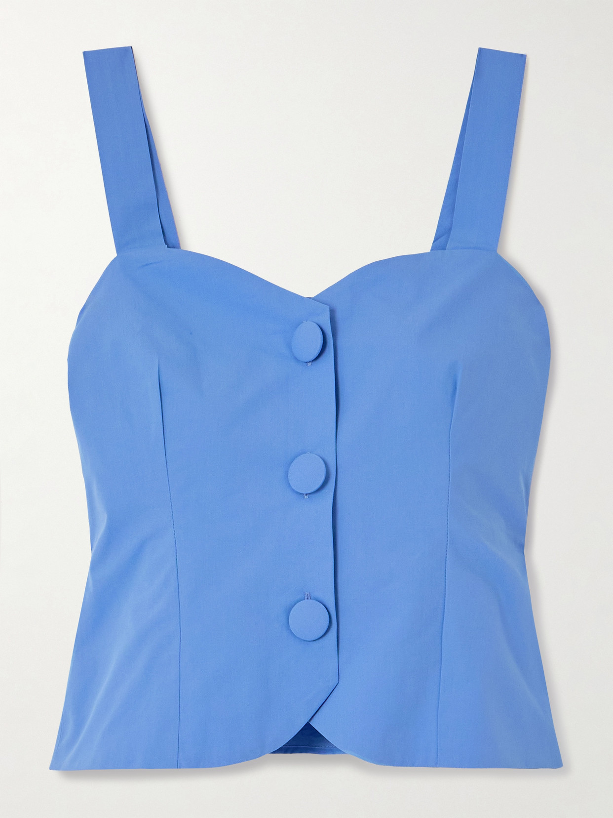 D'estree Dora Cotton-poplin Top In Blue