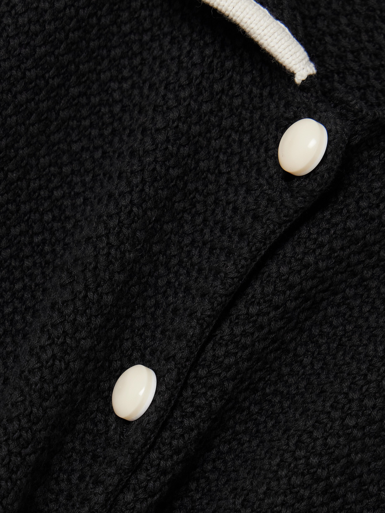 D'estree Fabienne Two-tone Cotton Cardigan In Black