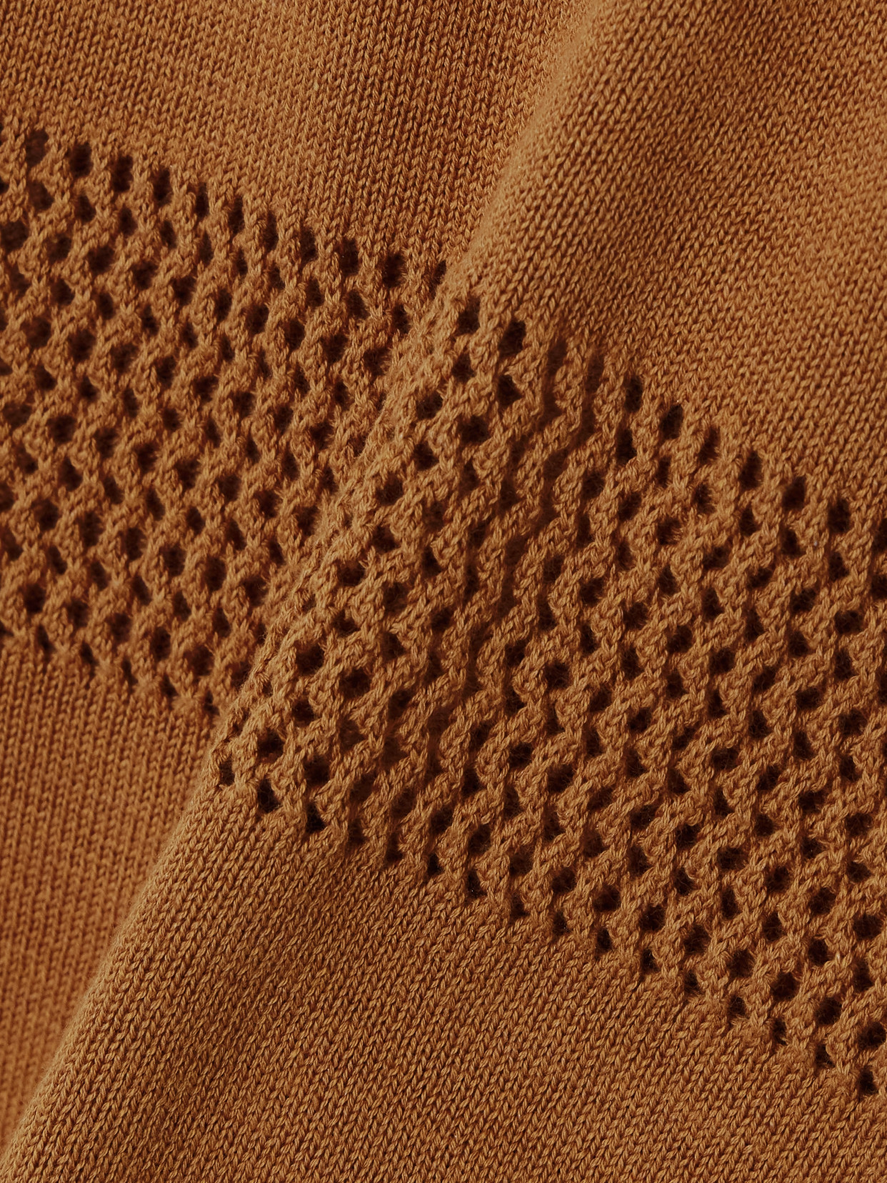 D'estree Genesis Paneled Open-knit Organic Cotton-blend Top In Metallic