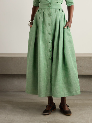 Destree Irving pleated twill maxi skirt