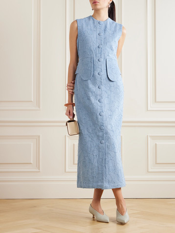 Destree Laetitia frayed denim midi dress