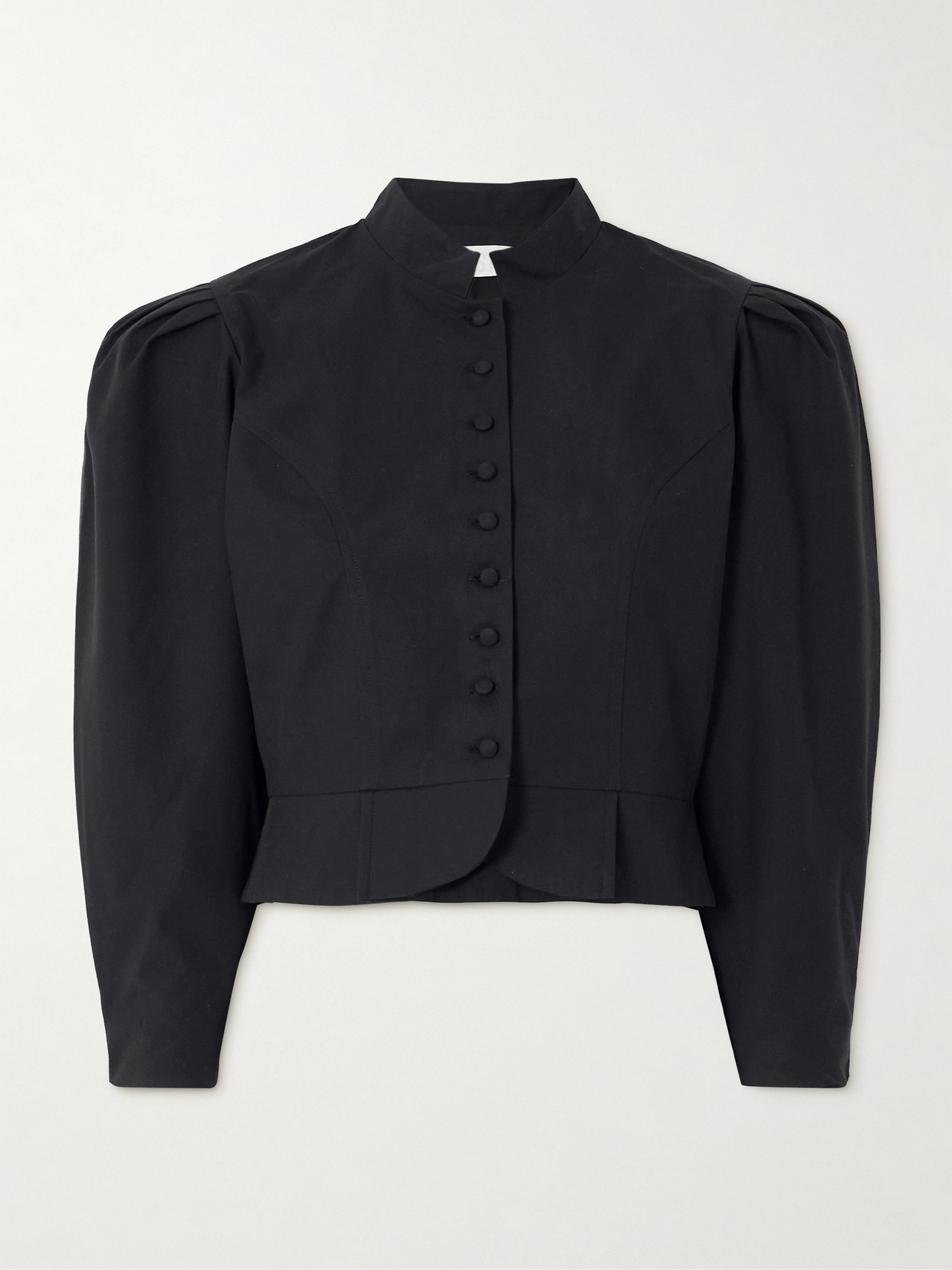 D'estree Amoako Cropped Cotton-poplin Jacket In Black