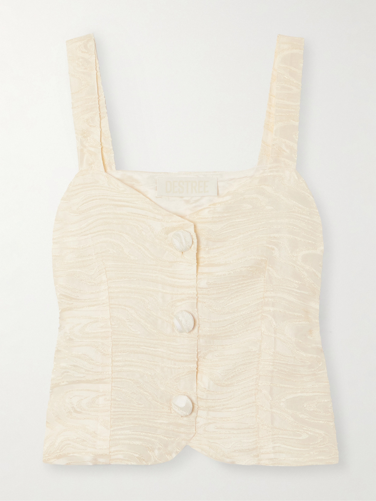 D'estree Dora Fil Coupé Woven Tank In Ivory