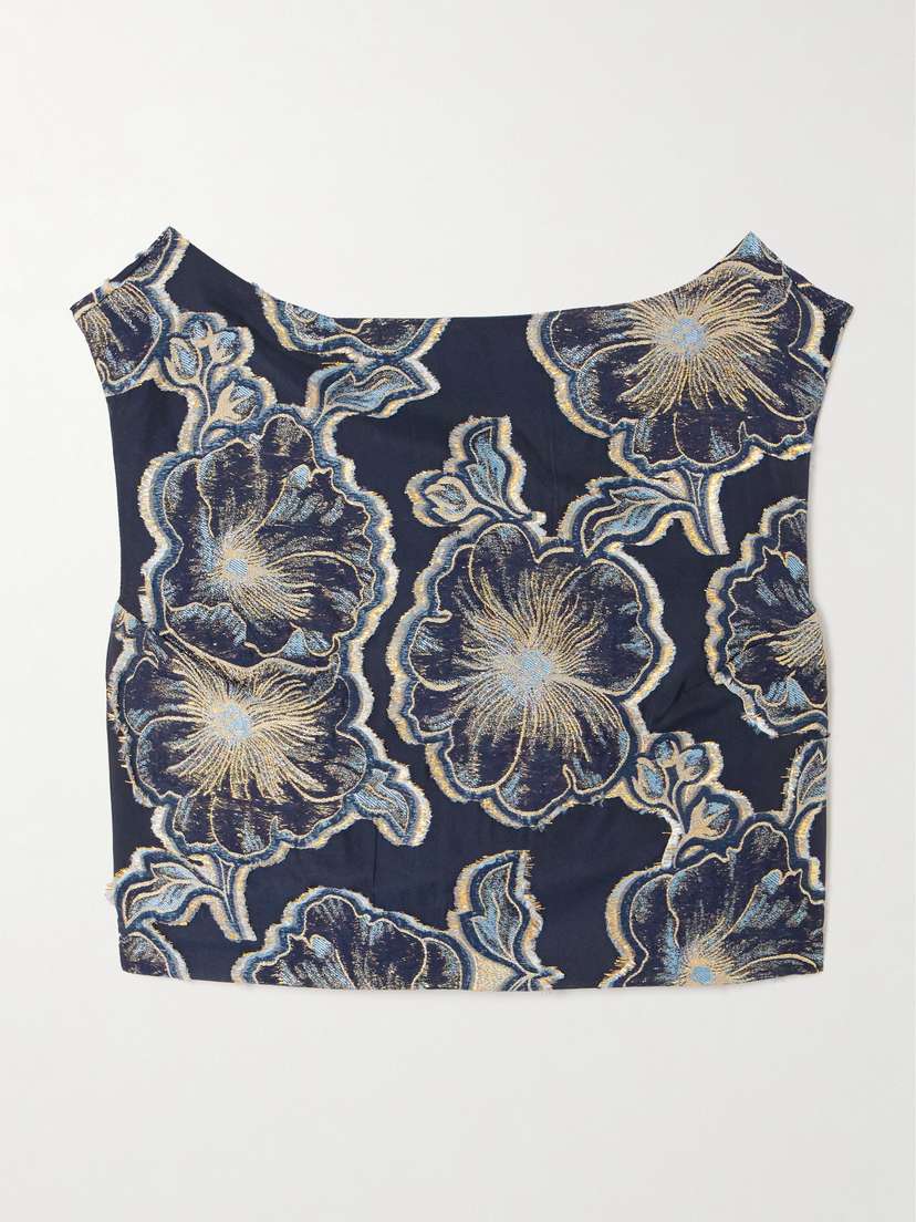 DESTREE Richard Barocco Cropped Metallic Fil Coupé Top