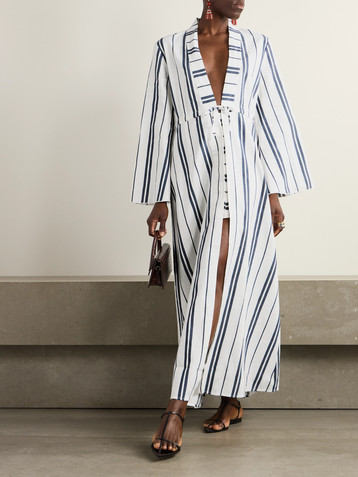 Destree Otani striped woven coverup