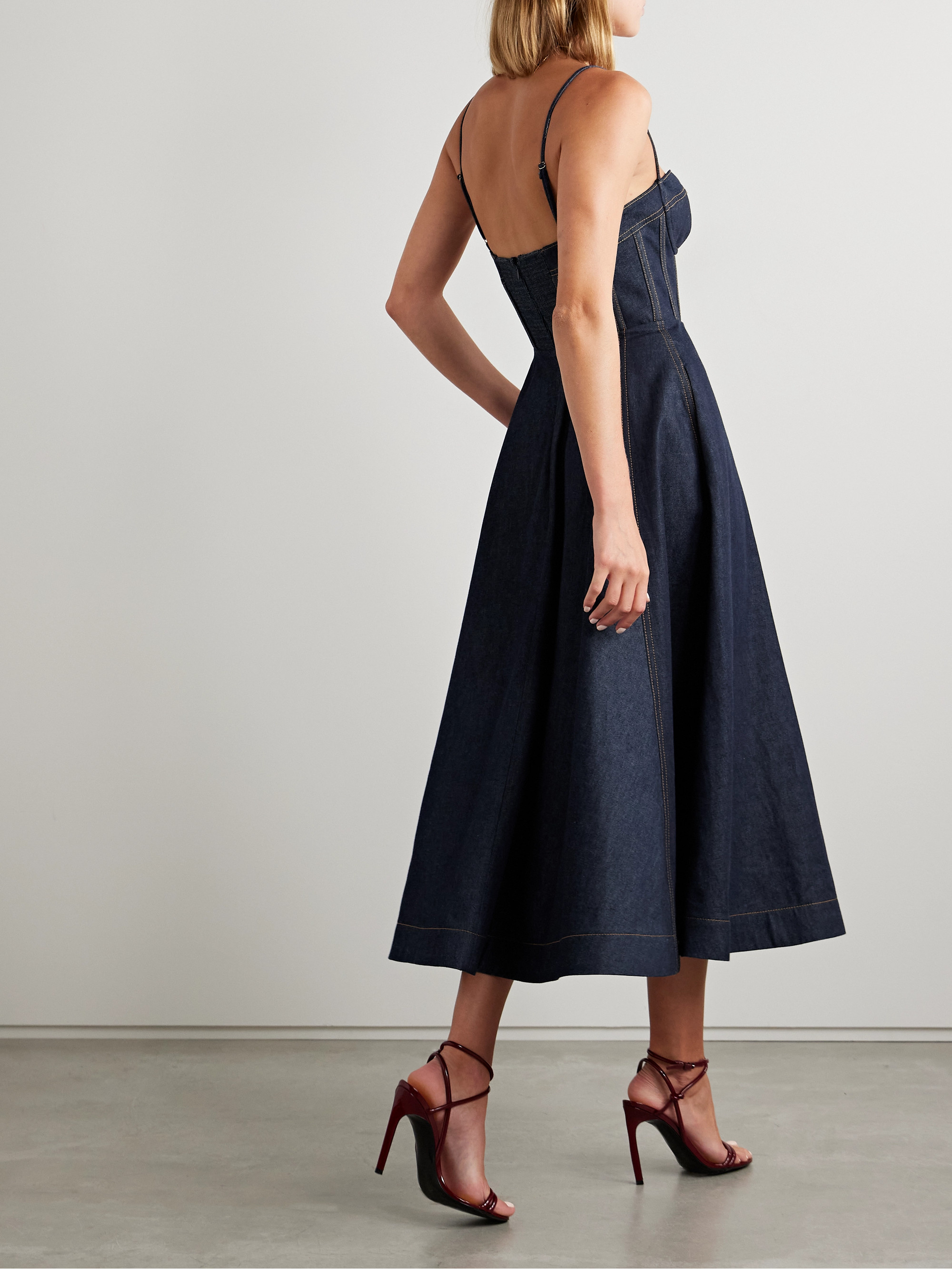 Zimmermann Crush denim midi dress thumbnail