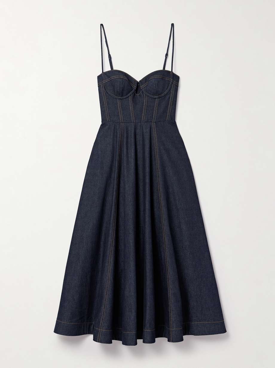 crush denim midi dress
