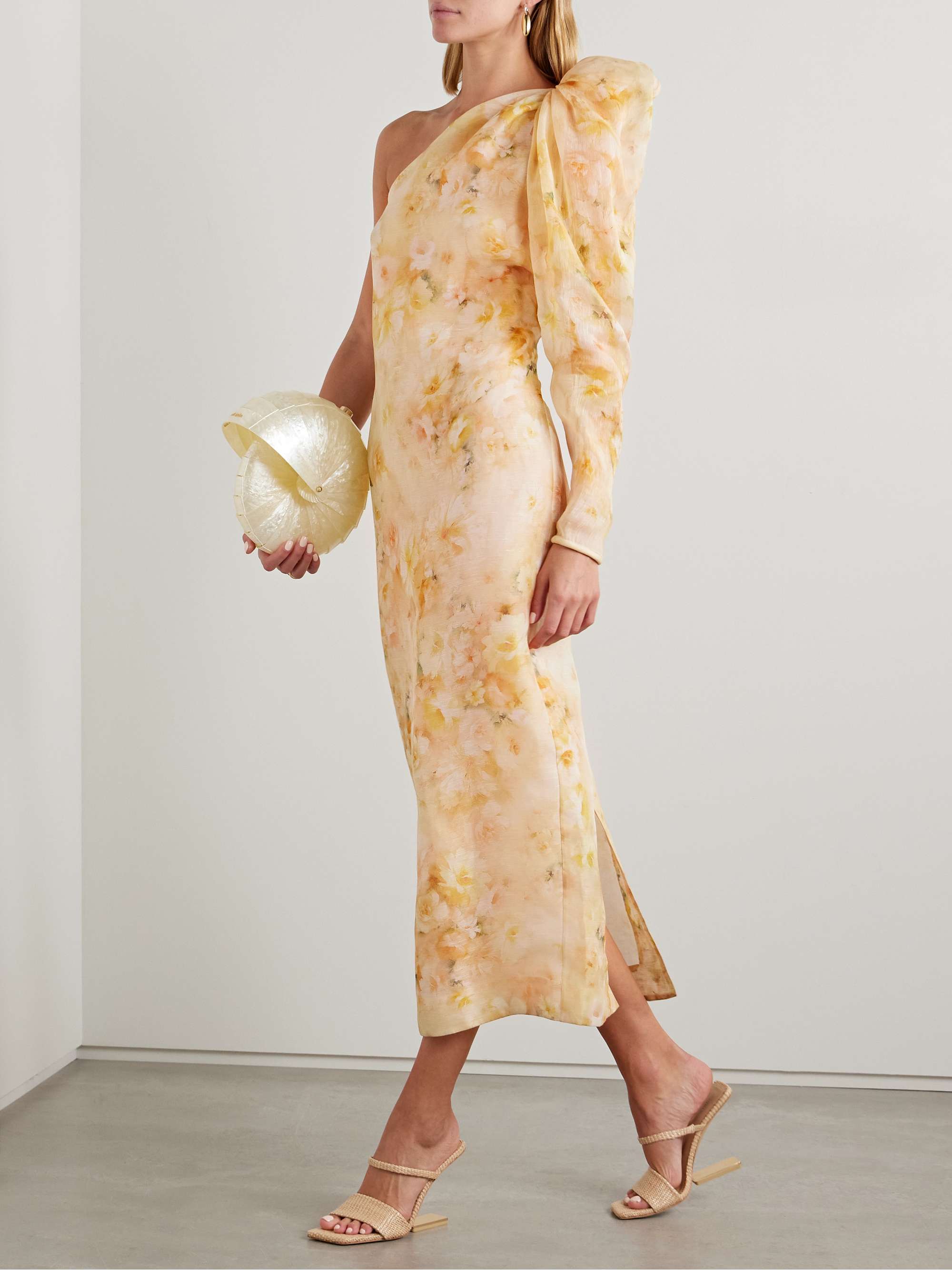 NWOT $1,850 Zimmermann Crush Ruffle Halter Mini Silk Linen