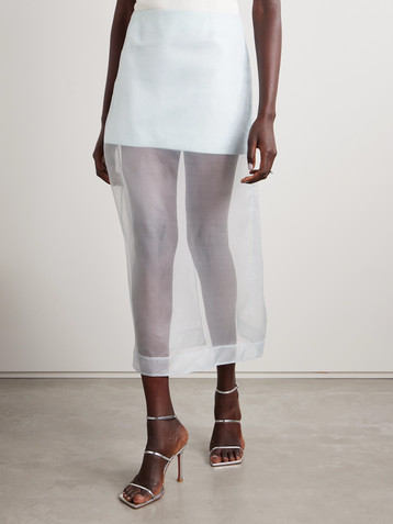Zimmermann Crush layered silk-organza midi skirt
