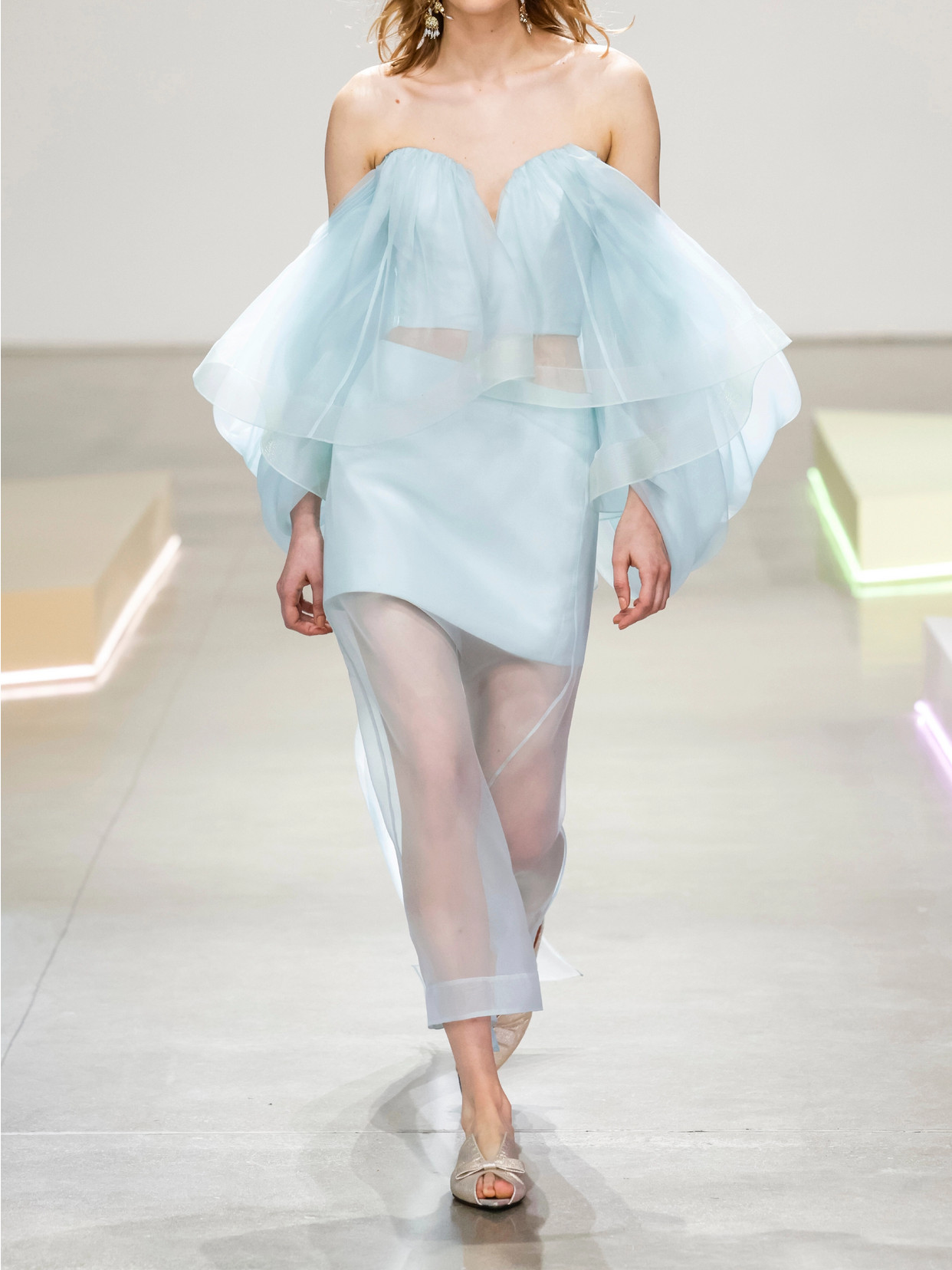 Crush Layered Silk-Organza Midi