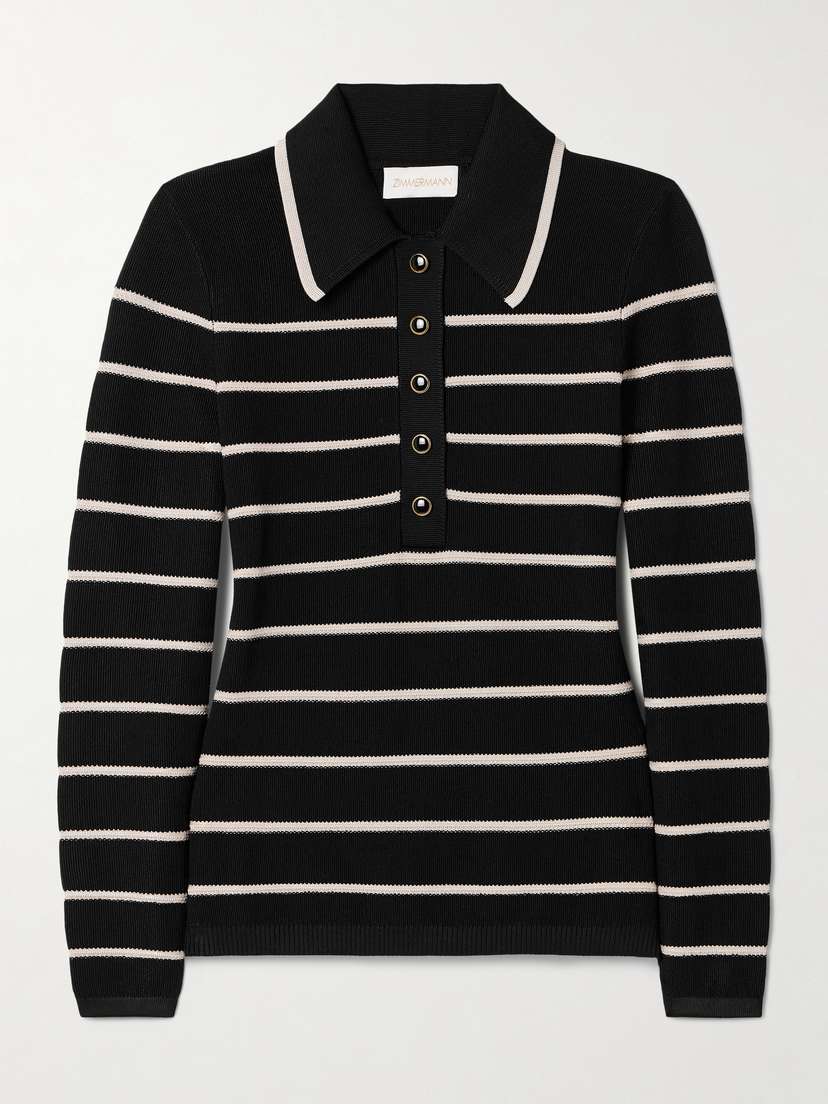 Zimmermann Crush Striped Stretch-knit Top