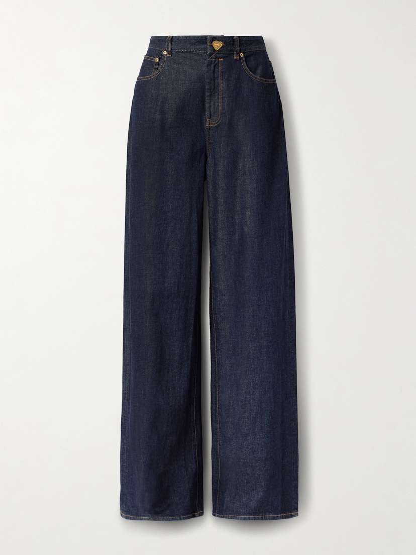 Zimmermann Crush High-rise Wide-leg Jeans