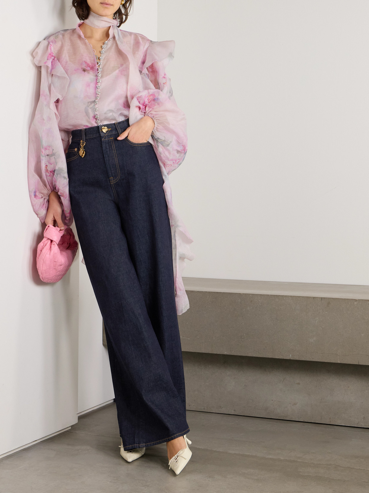 Zimmermann Illuminate Relaxed Flare Jean In Blue