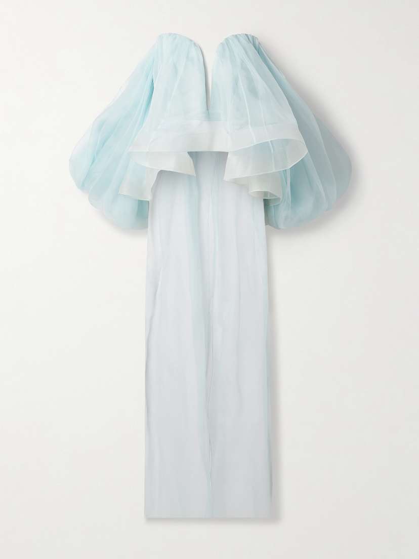 Zimmermann Crush Strapless Ruffled Silk-organza Top