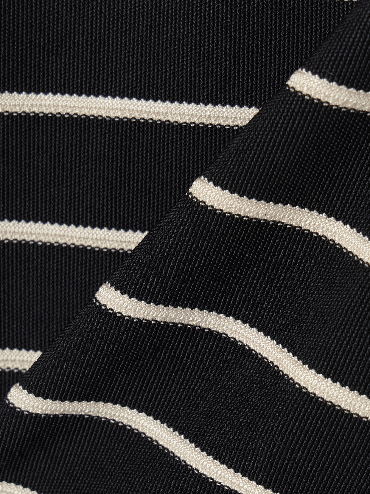 Crush Cropped Button-Embellished Striped Sweater