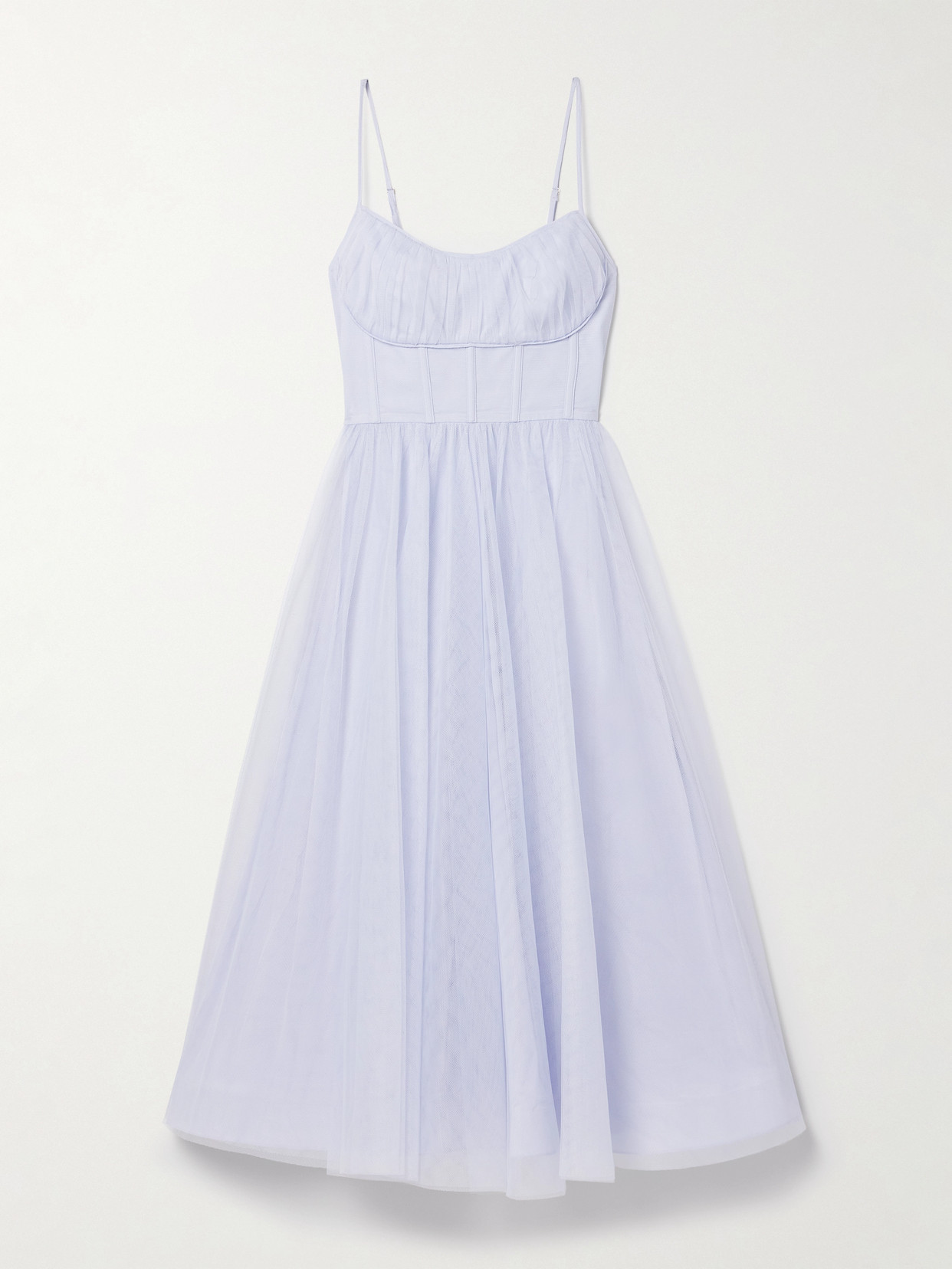 Zimmermann Women Light Blue Tulle Midi Dress In Blue