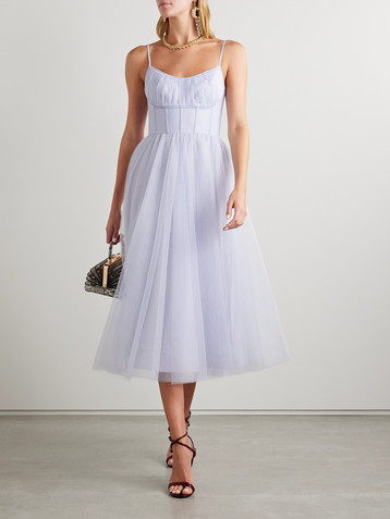 Zimmermann Pleated tulle midi dress