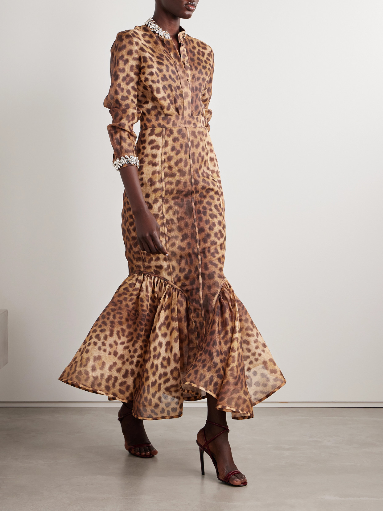 Zimmermann Crush Maxi Skirt In Brown