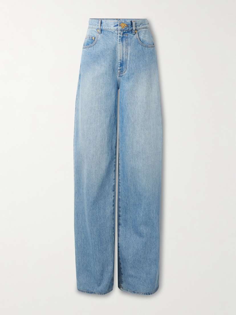 Zimmermann Crush High-rise Wide-leg Jeans