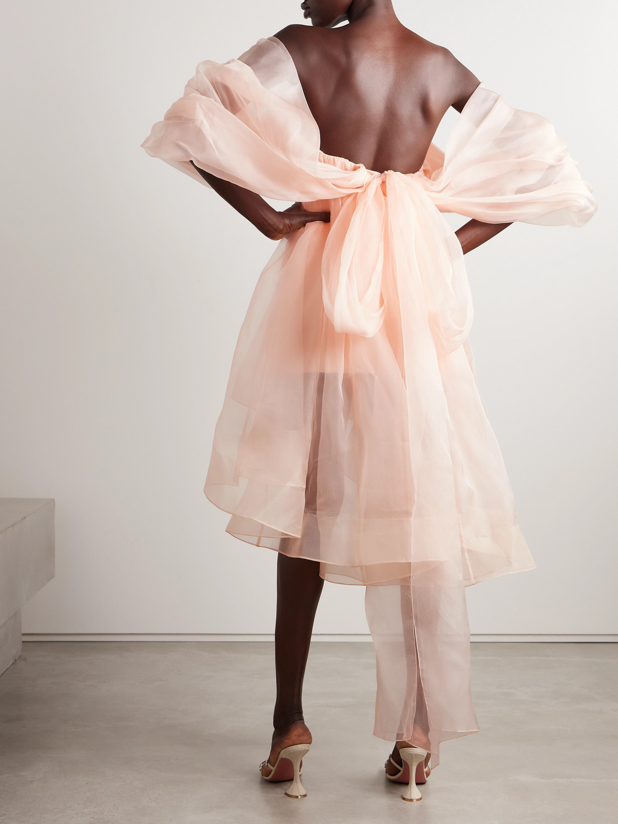 Zimmermann Womens Peach Crush Strapless Silk-organza Mini Dress In Pink