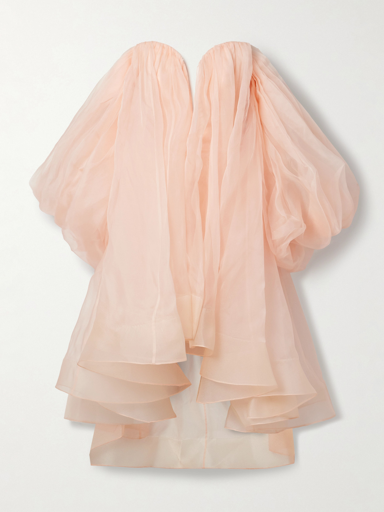 Zimmermann Womens Peach Crush Strapless Silk-organza Mini Dress In Pink