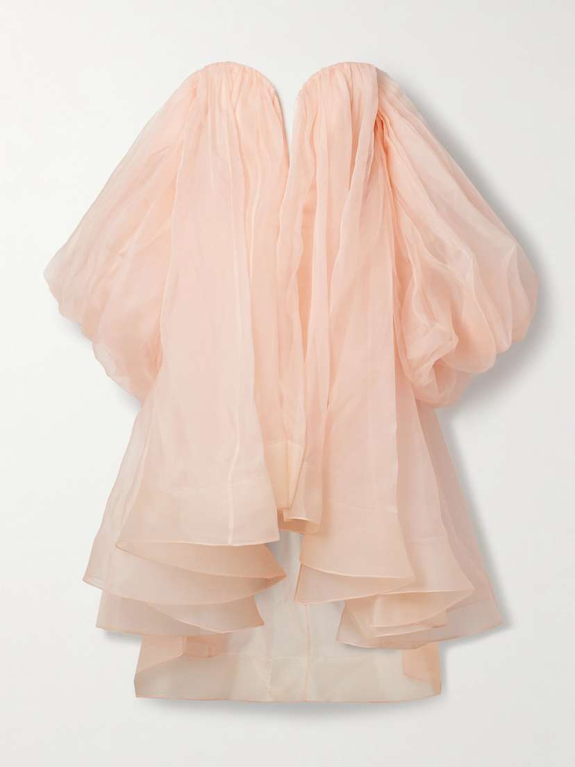 Zimmermann Crush Strapless Gathered Silk-organza Mini Dress