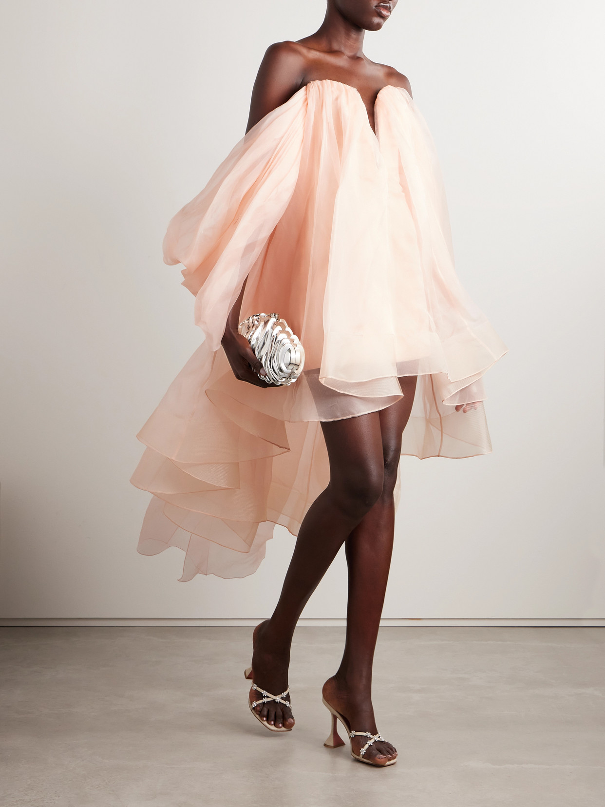 Zimmermann Womens Peach Crush Strapless Silk-organza Mini Dress In Pink