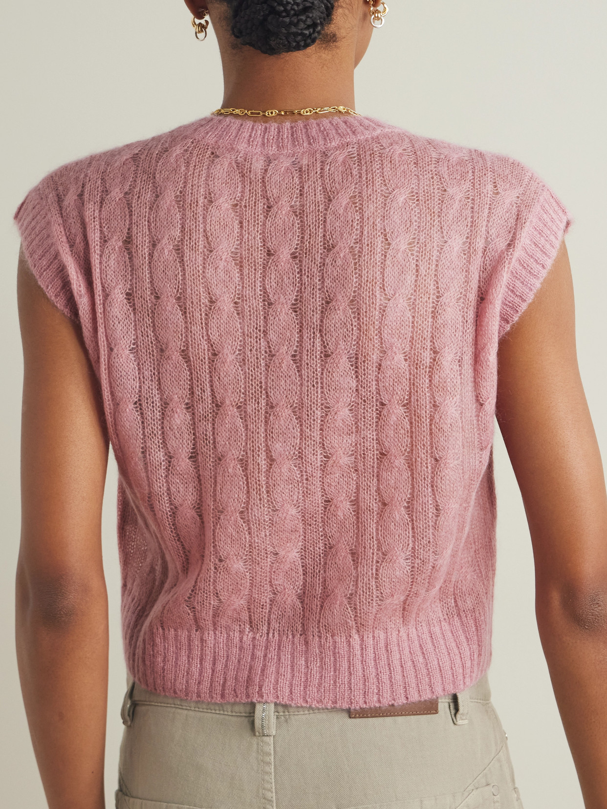 Brunello Cucinelli Mohair-blend Tank Top In Pink