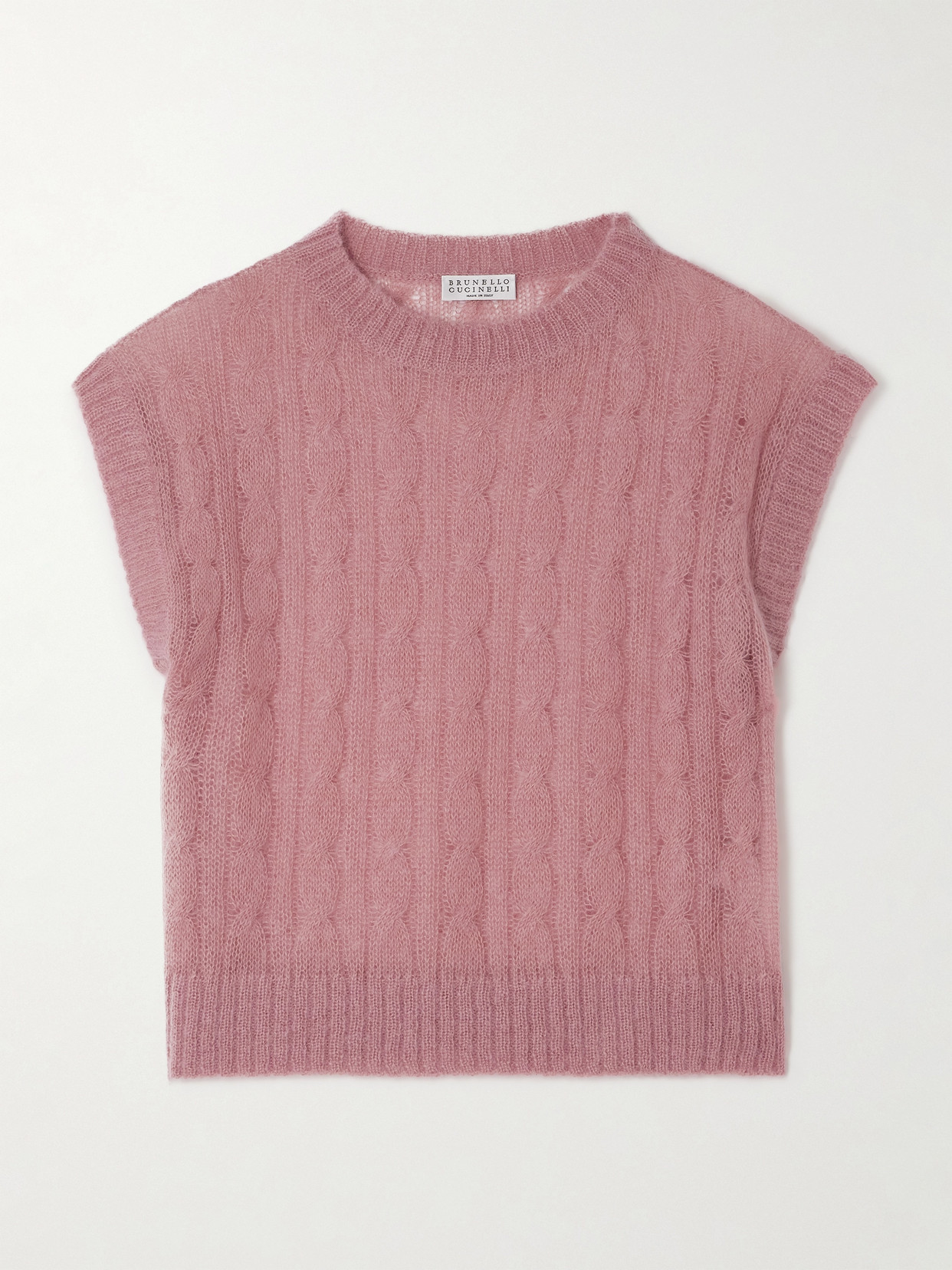 Brunello Cucinelli Mohair-blend Tank Top In Pink