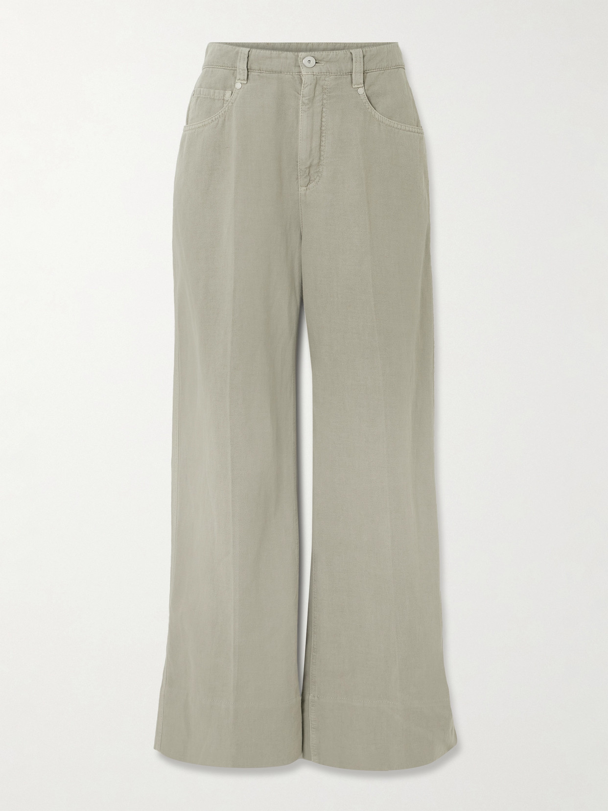 Brunello Cucinelli High-rise Wide-leg Jeans In Green