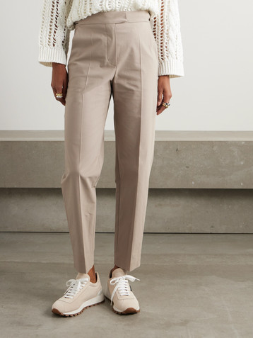 Brunello Cucinelli Cotton-blend twill tapered pants