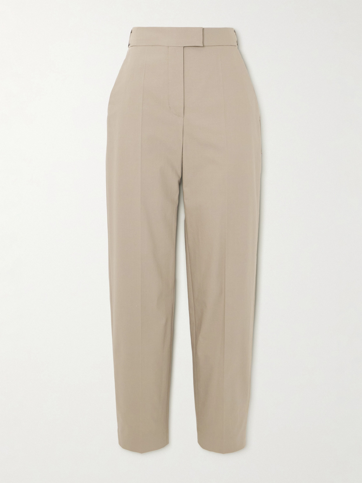 Brunello Cucinelli Cotton-blend Twill Tapered Pants In Neutrals