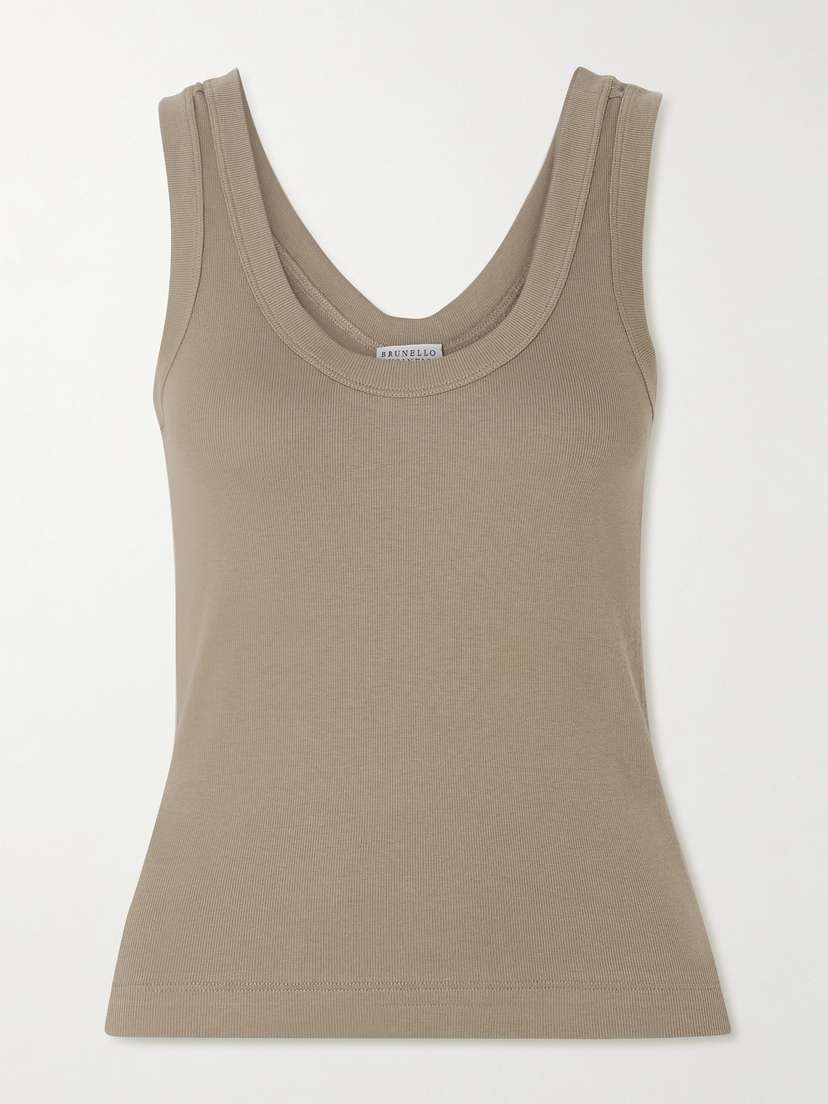Brunello Cucinelli Ribbed Cotton-blend Jersey Tank