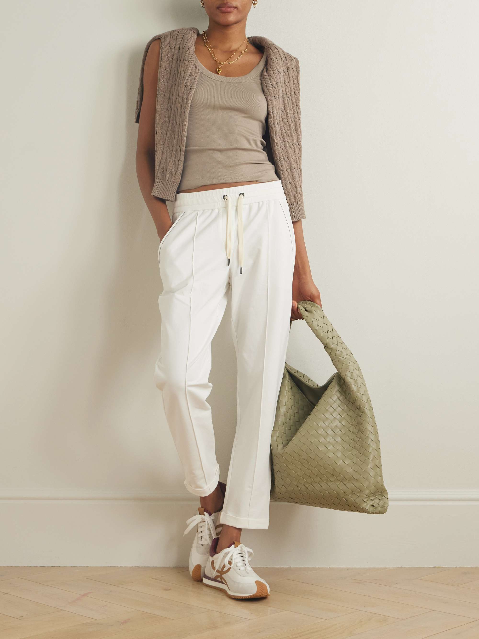 BRUNELLO CUCINELLI Ribbed cotton-blend jersey tank | NET-A