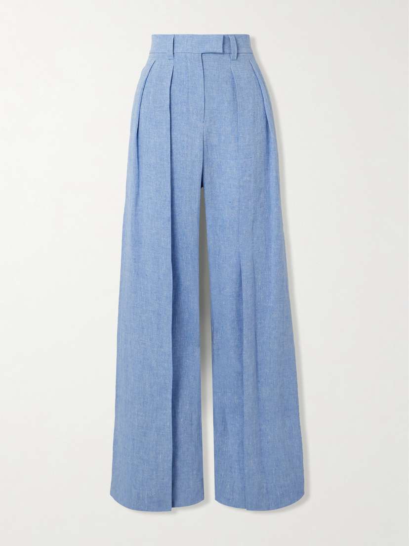 Brunello Cucinelli — Pleated linen-blend wide-leg pants