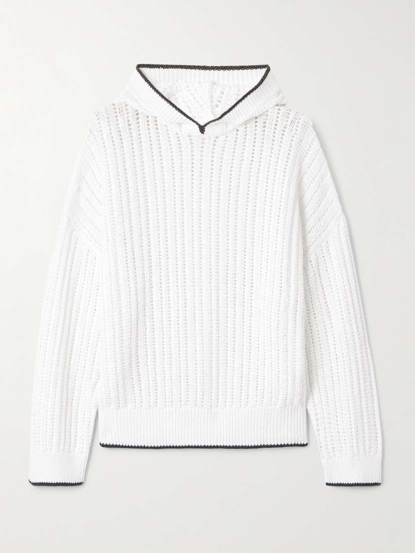 Brunello Cucinelli Open-knit Cotton Hoodie