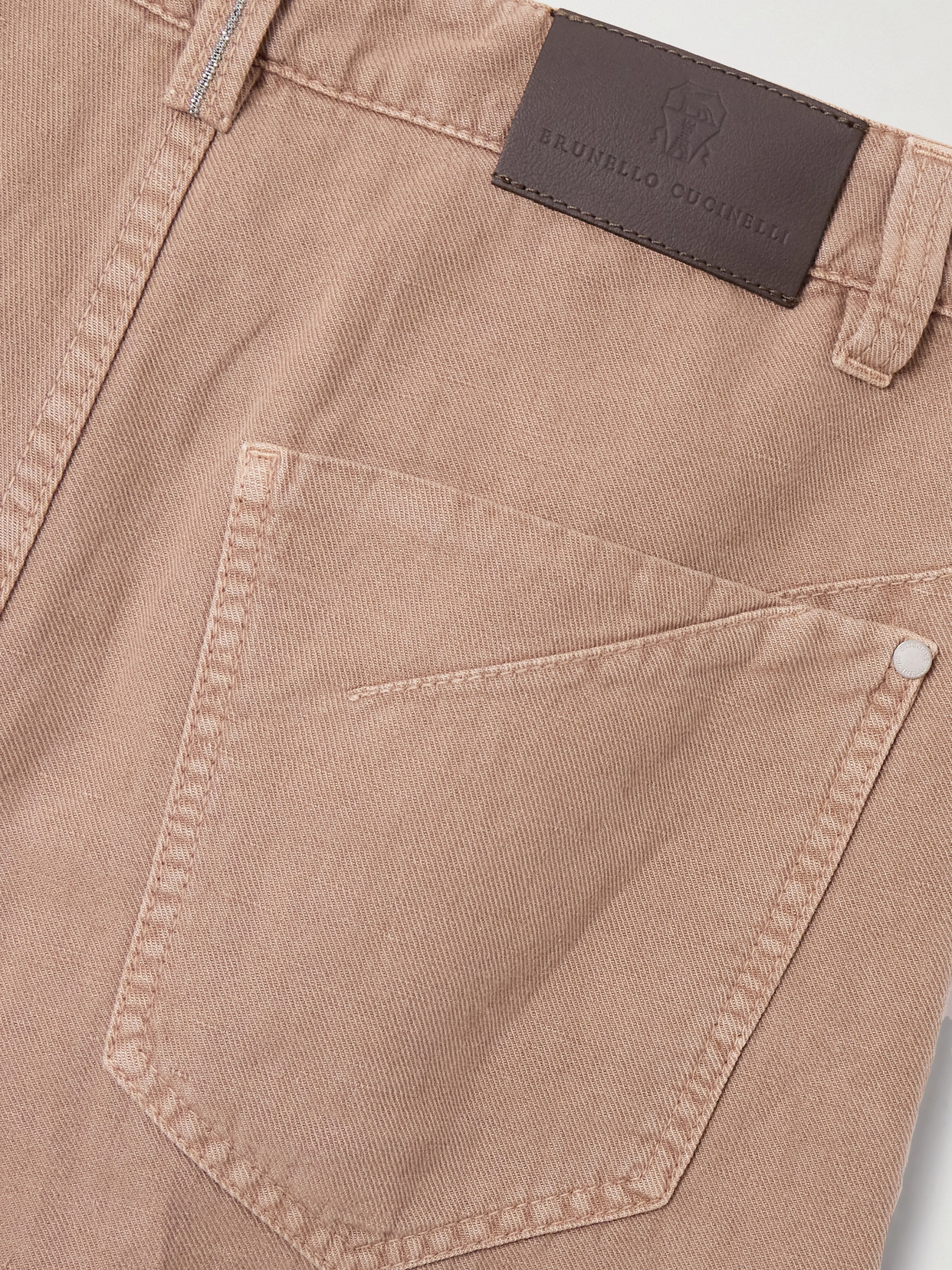 Brunello Cucinelli Leather Pant In Brown