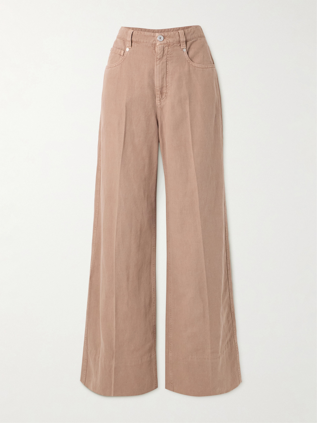 Brunello Cucinelli Leather Pant In Brown