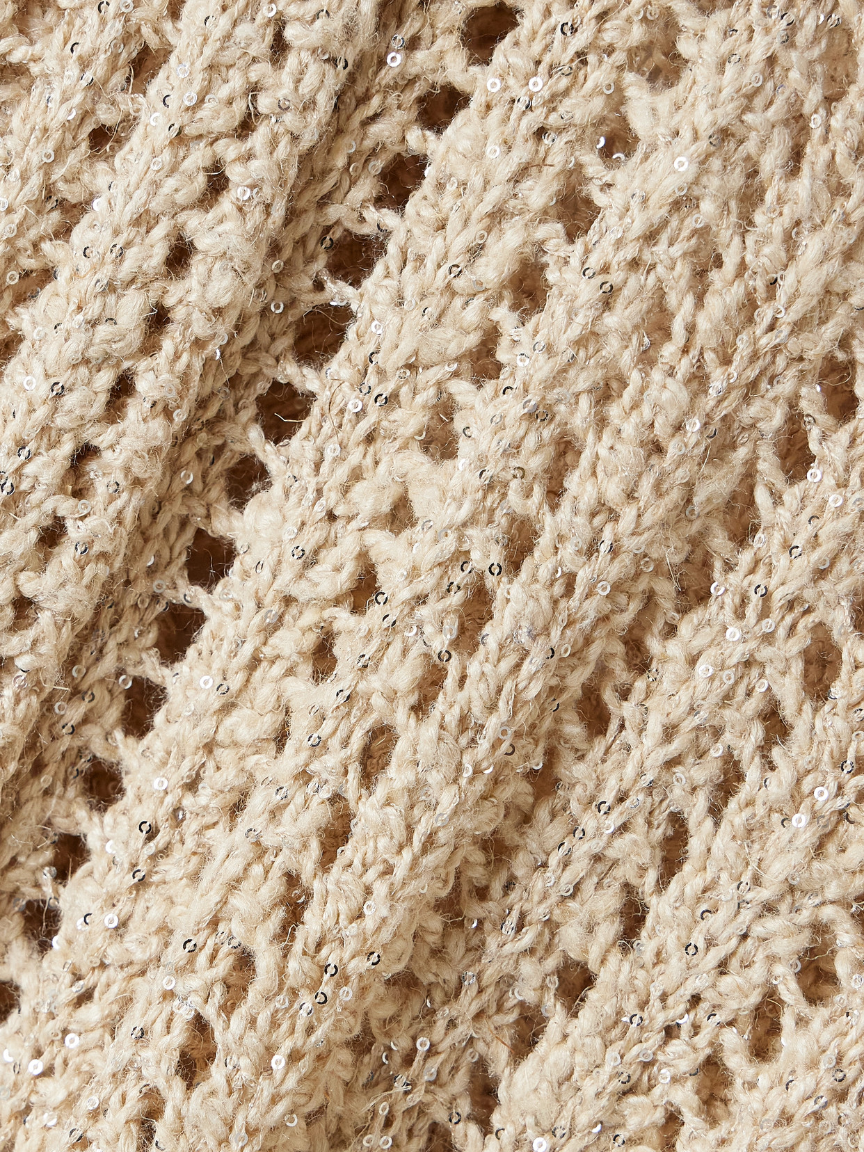 Brunello Cucinelli Belted Sequined Open-knit Cardigan In Neutrals