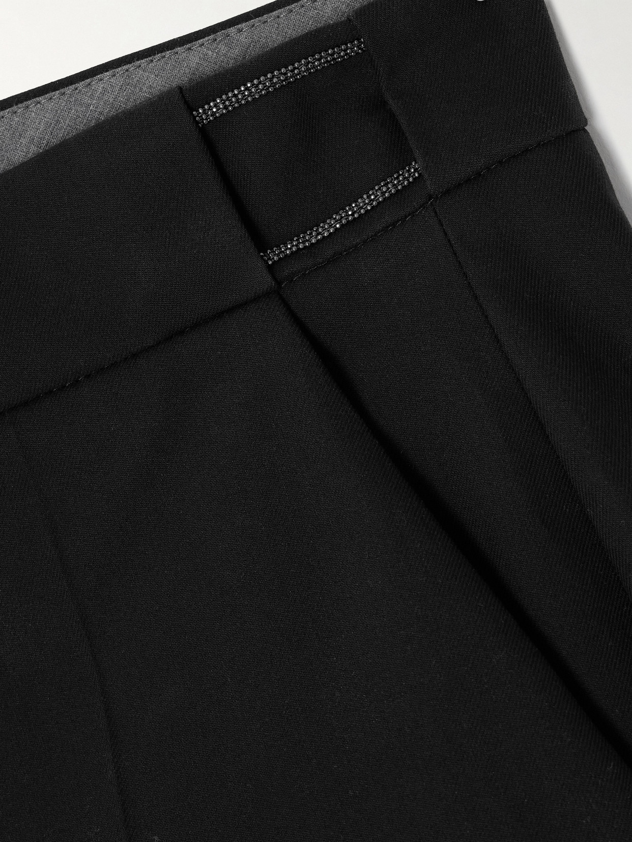 Brunello Cucinelli Cotton-blend Twill Tapered Pants In Black
