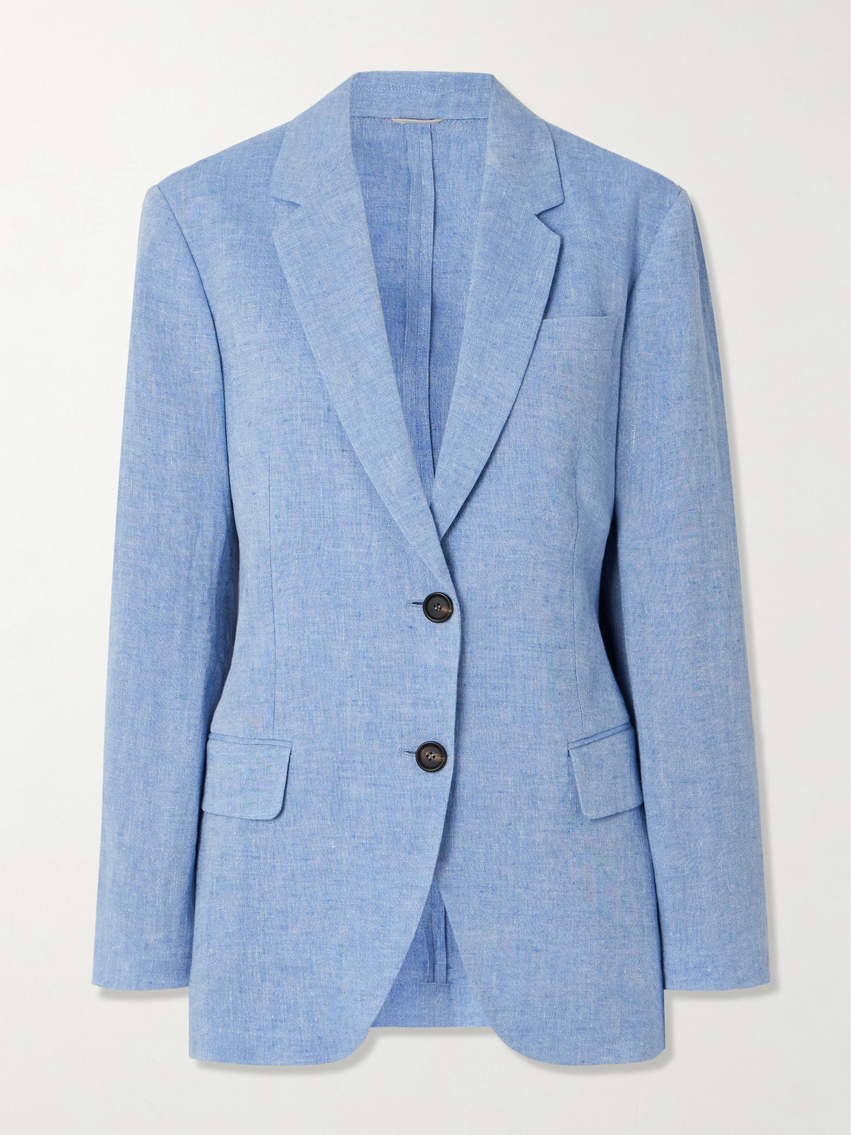 Brunello Cucinelli Linen-blend Blazer In Blue