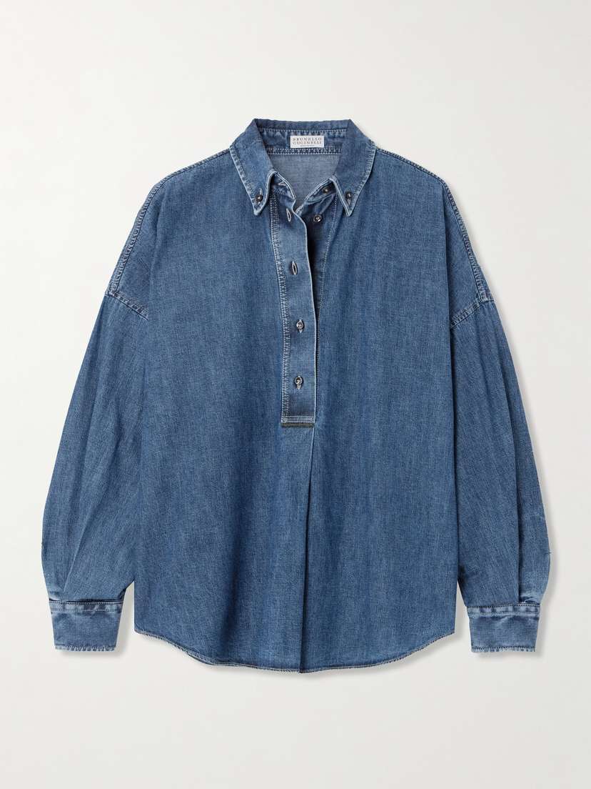 Brunello Cucinelli Bead-embellished Denim Shirt