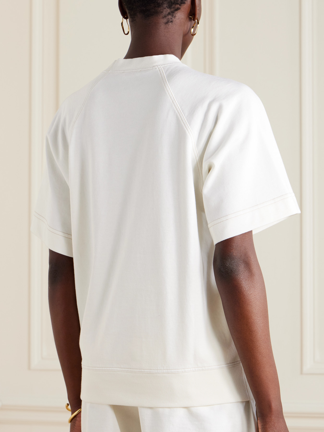 Embroidered Cotton-Jersey T-Shirt
