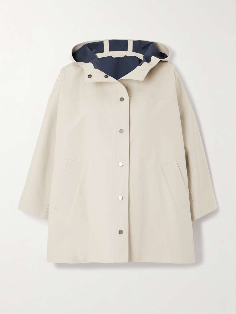 Brunello Cucinelli Hooded Cotton Trench Coat