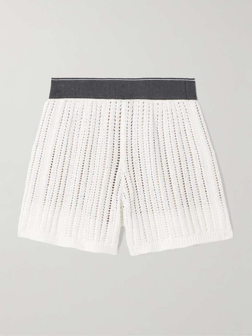 Brunello Cucinelli Open-knit Cotton Shorts