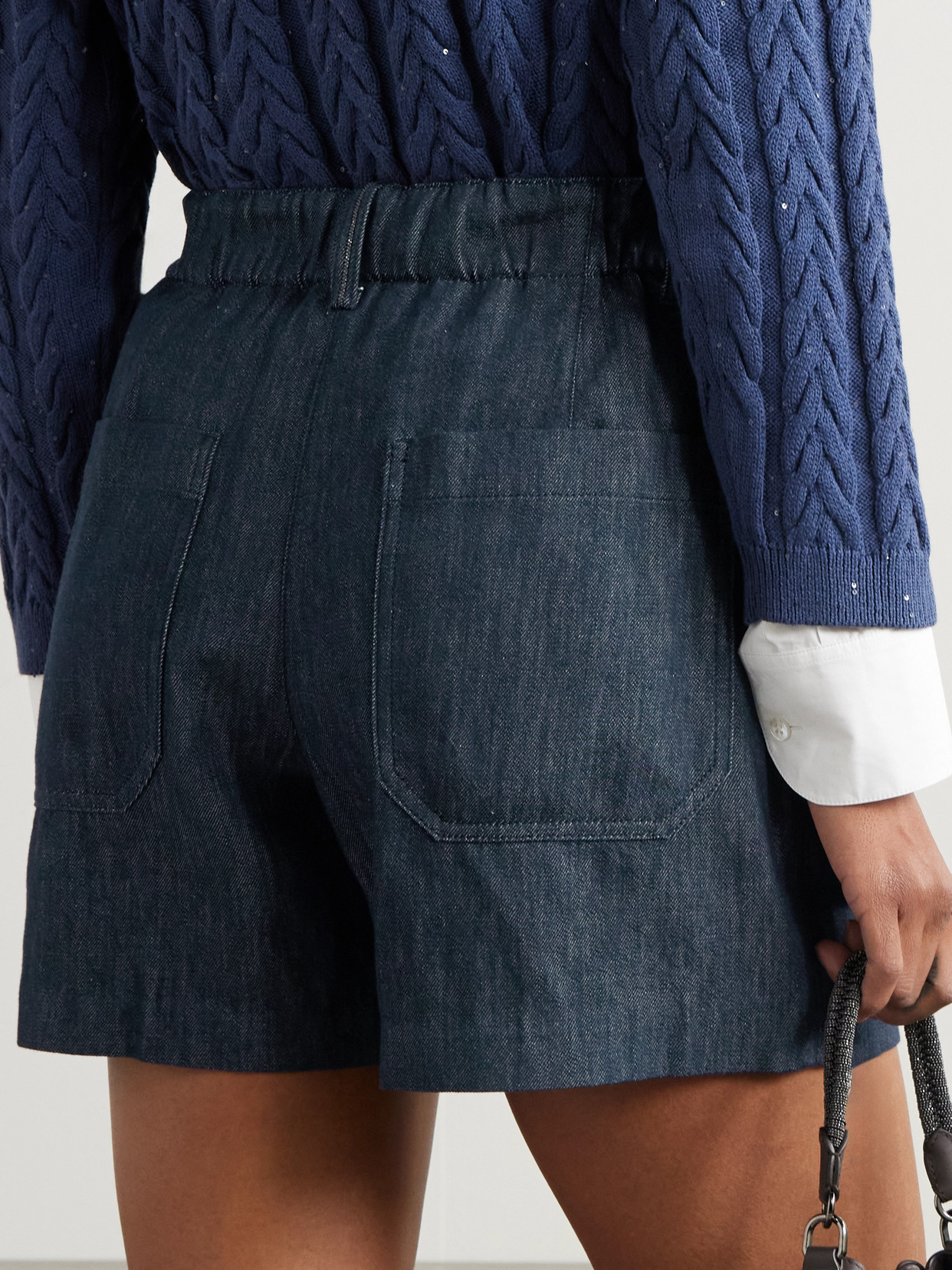 BRUNELLO CUCINELLI PLEATED DENIM SHORTS 