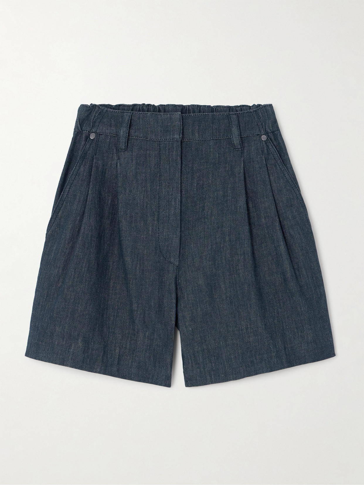 Brunello Cucinelli - Pleated Denim Shorts - Blue