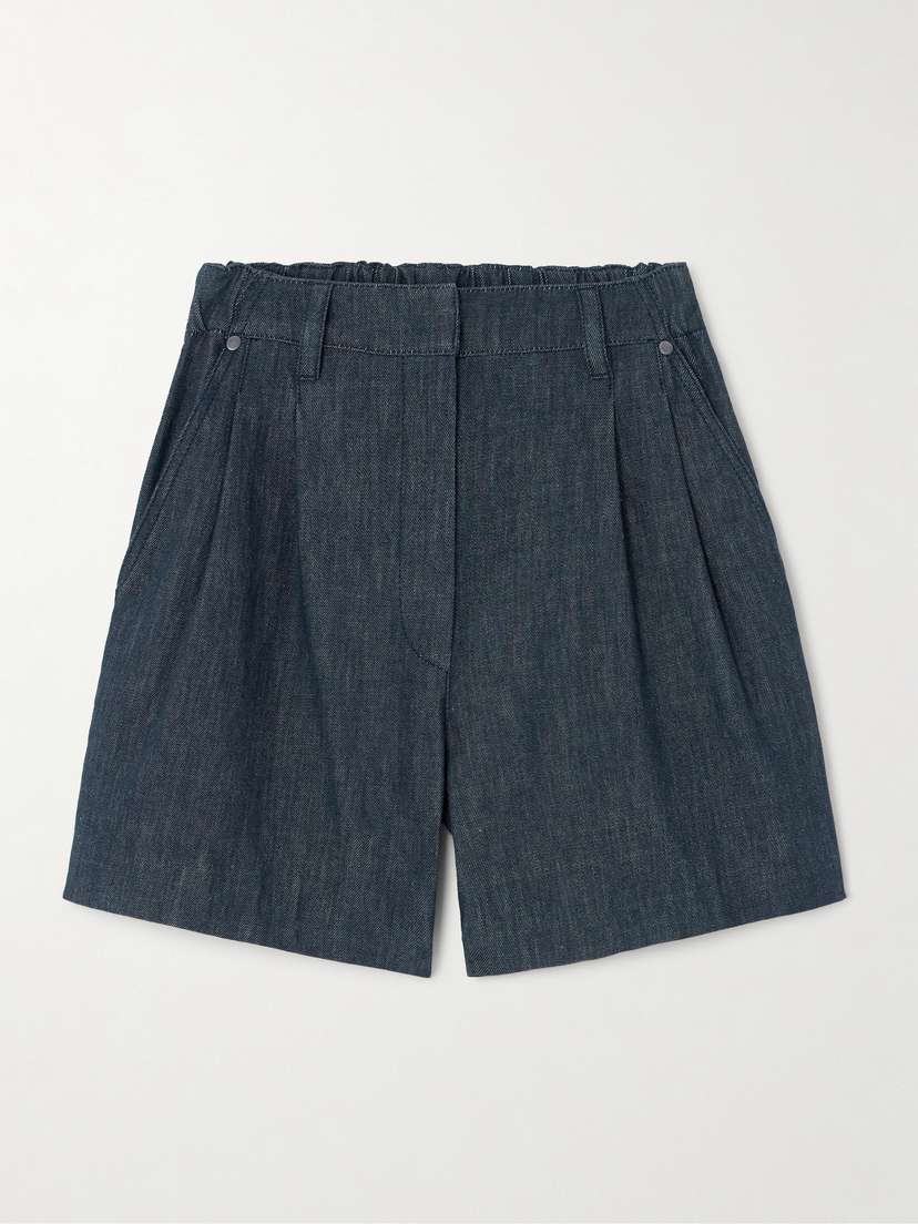 Brunello Cucinelli Pleated Denim Shorts